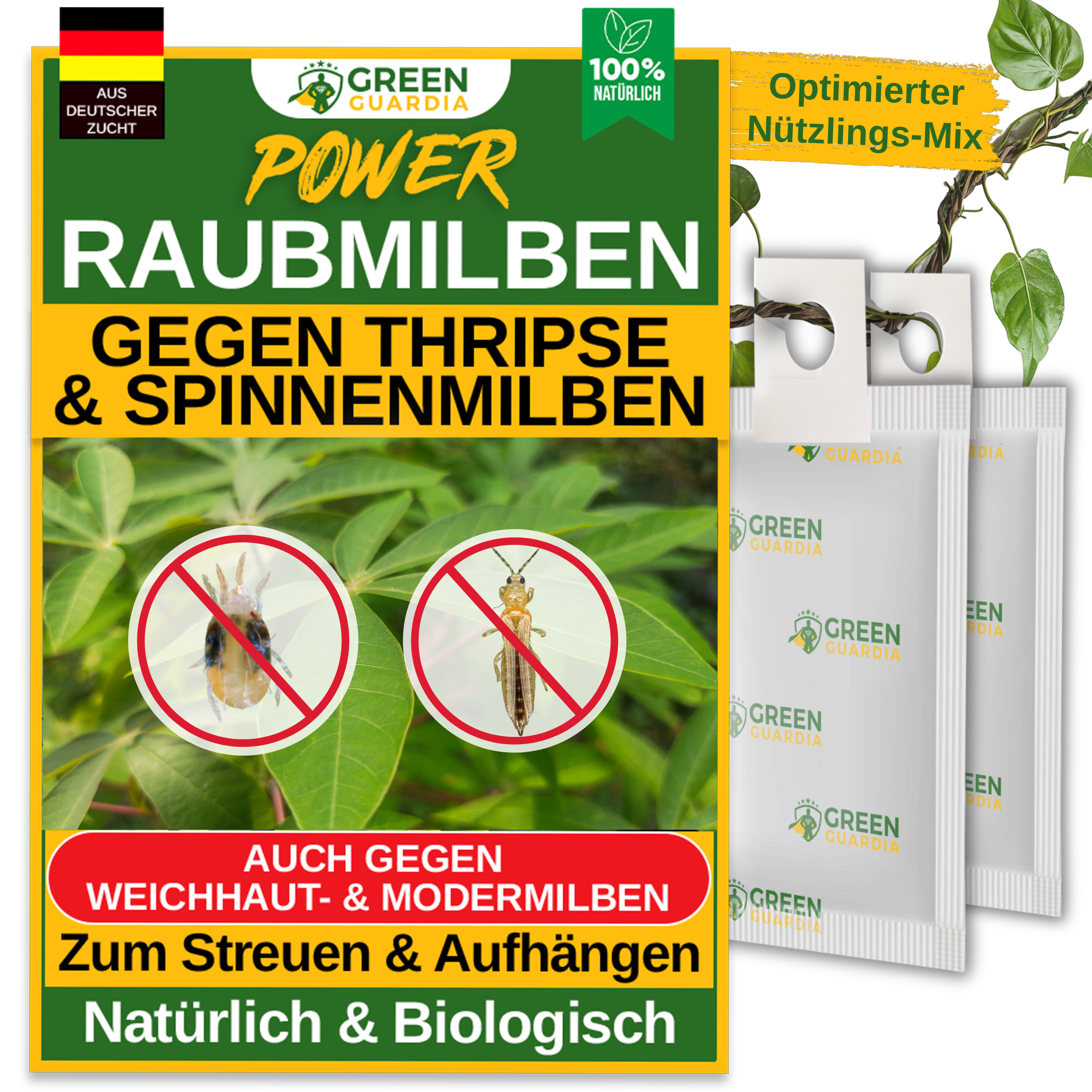 Predatory mite mix against thrips & spider mites for hanging or scattering