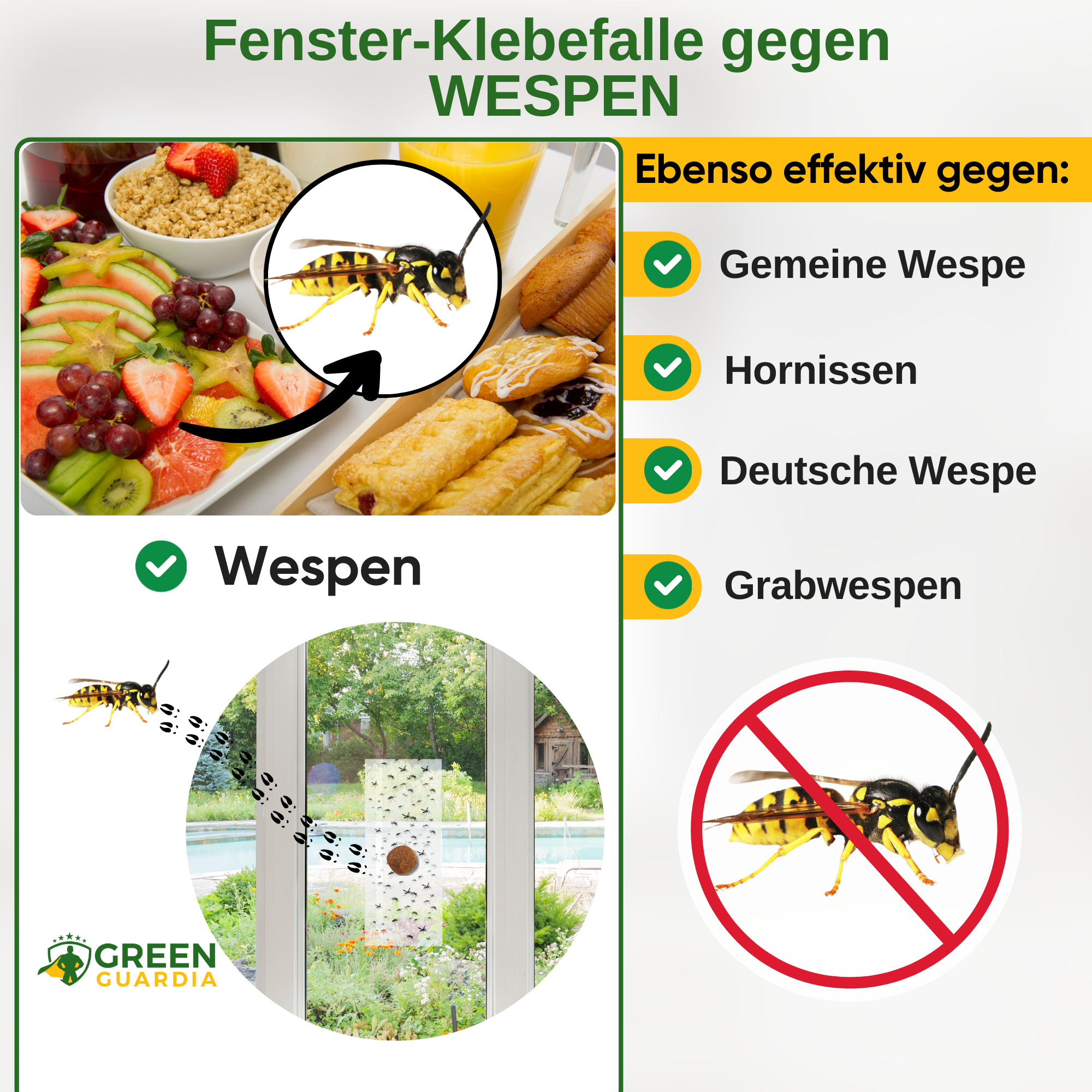 Getingfönsterfälla med speciellt lockmedel