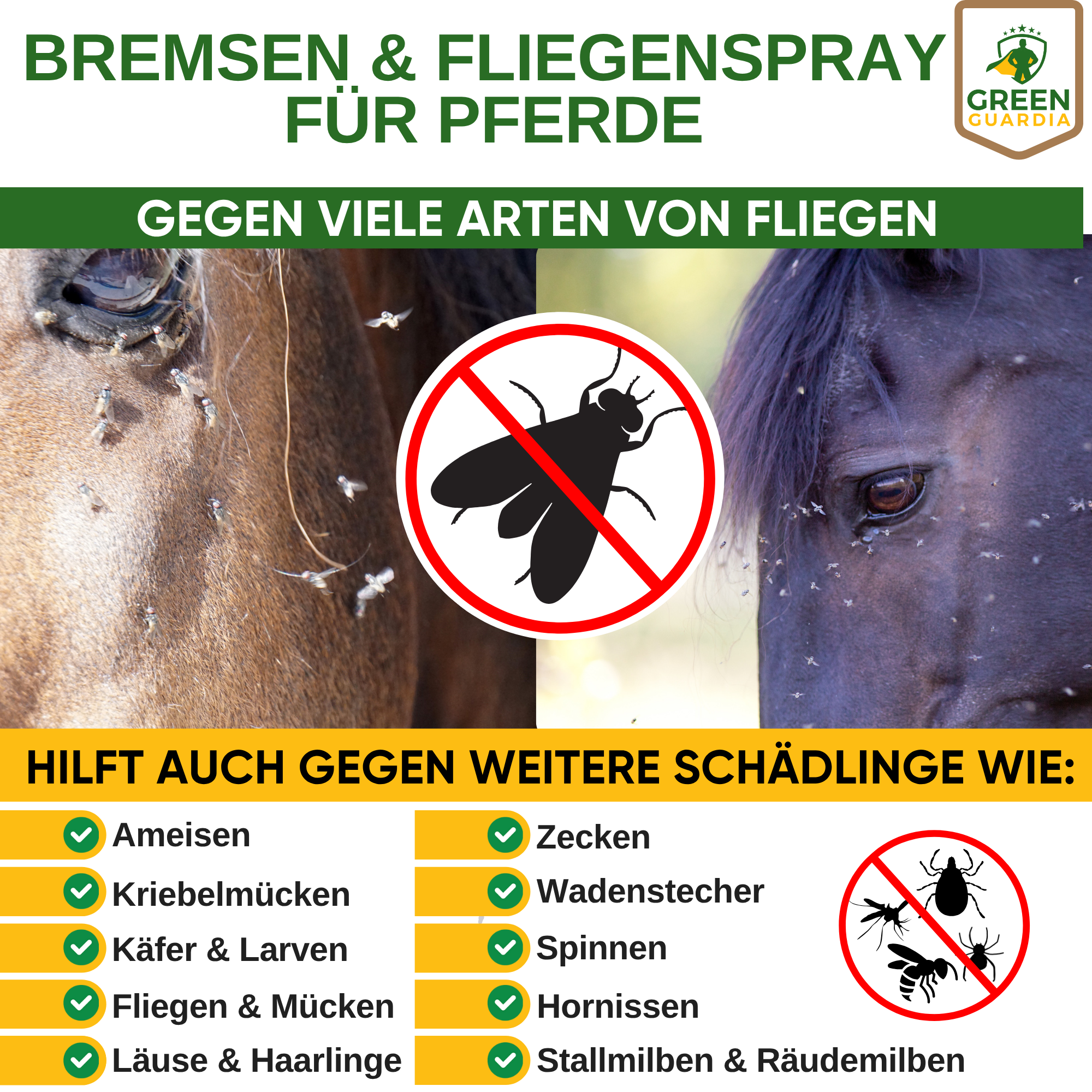 Flugspray/Hästflugavvisande kraftkoncentrat för hästar