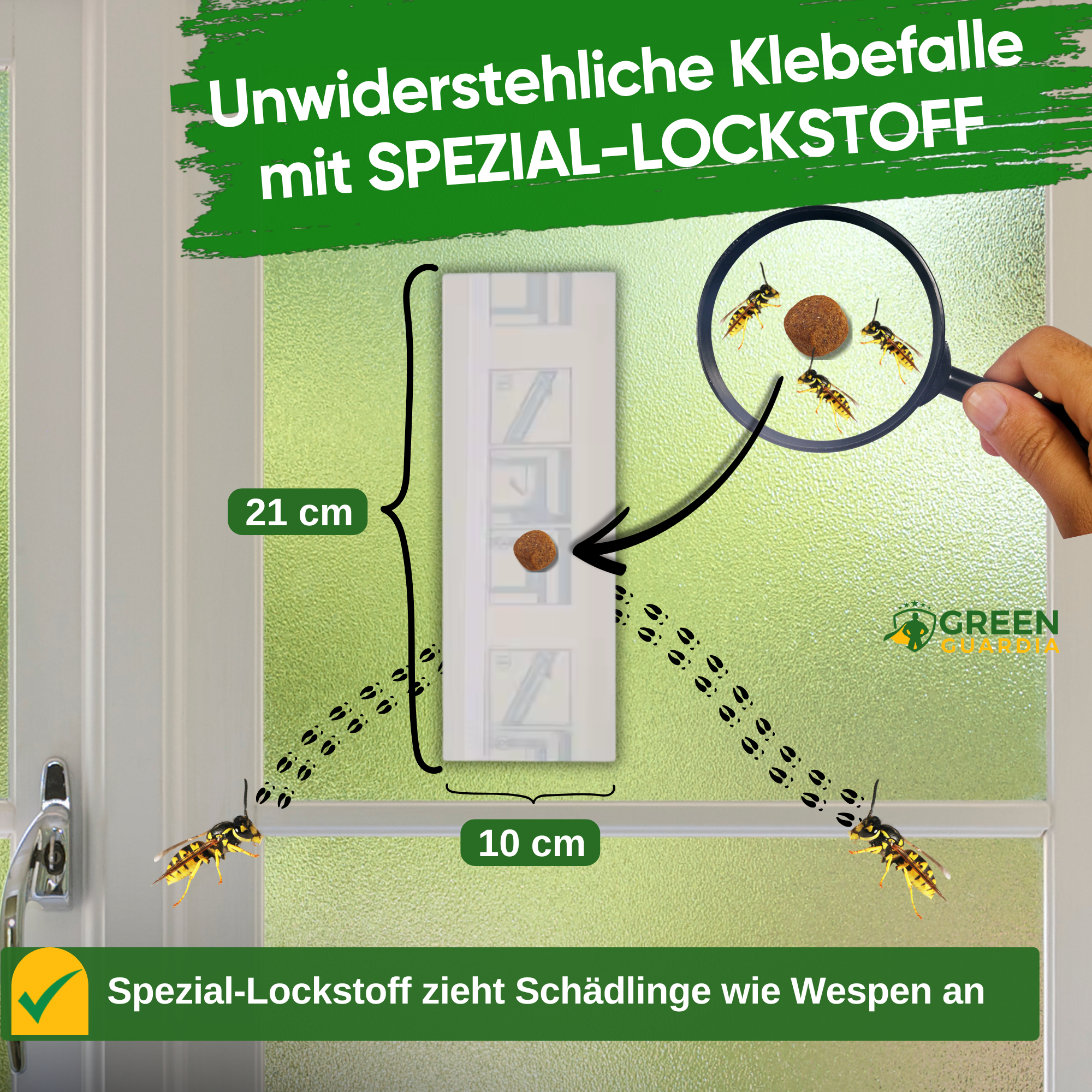 Getingfönsterfälla med speciellt lockmedel