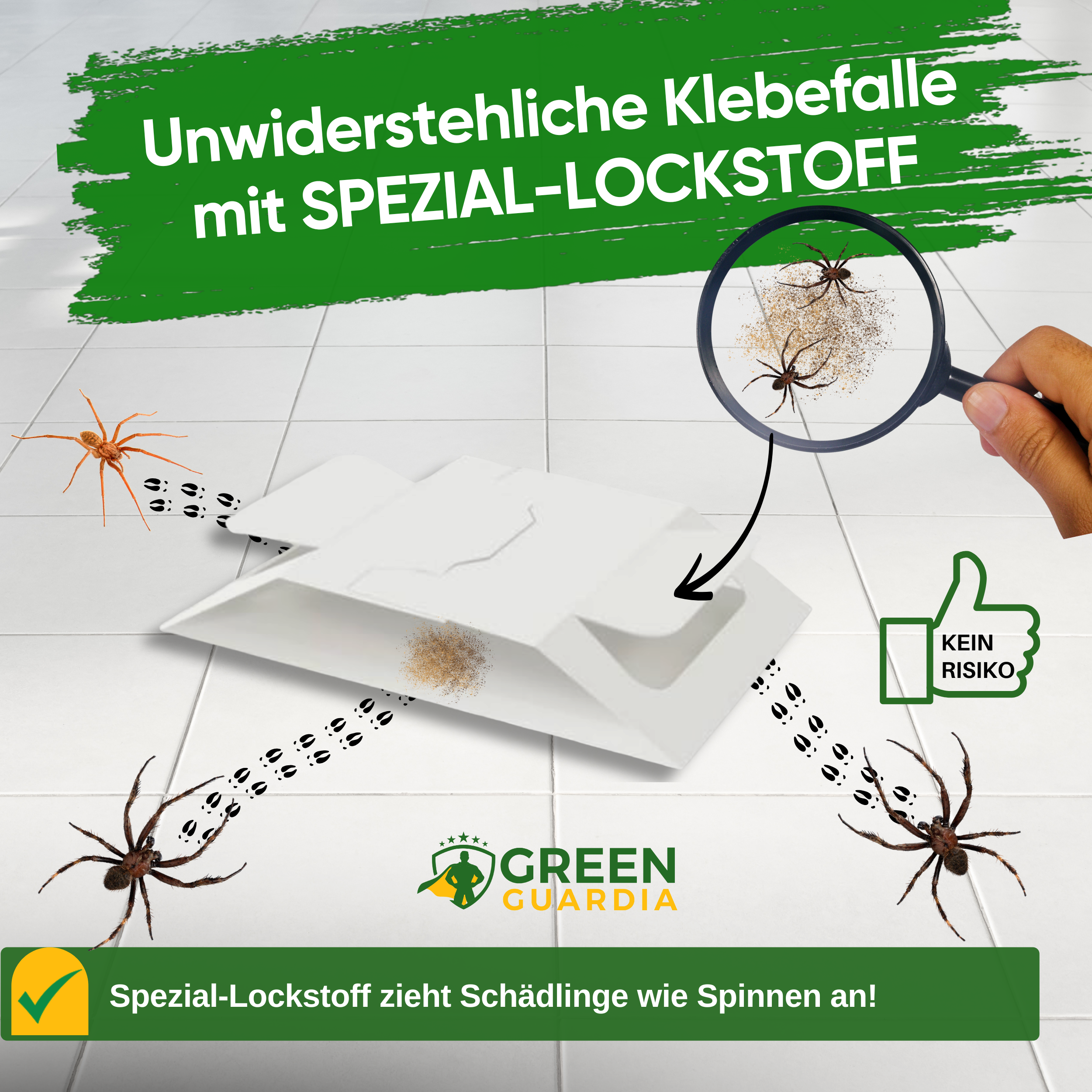 Spindelfälla med speciellt lockmedel