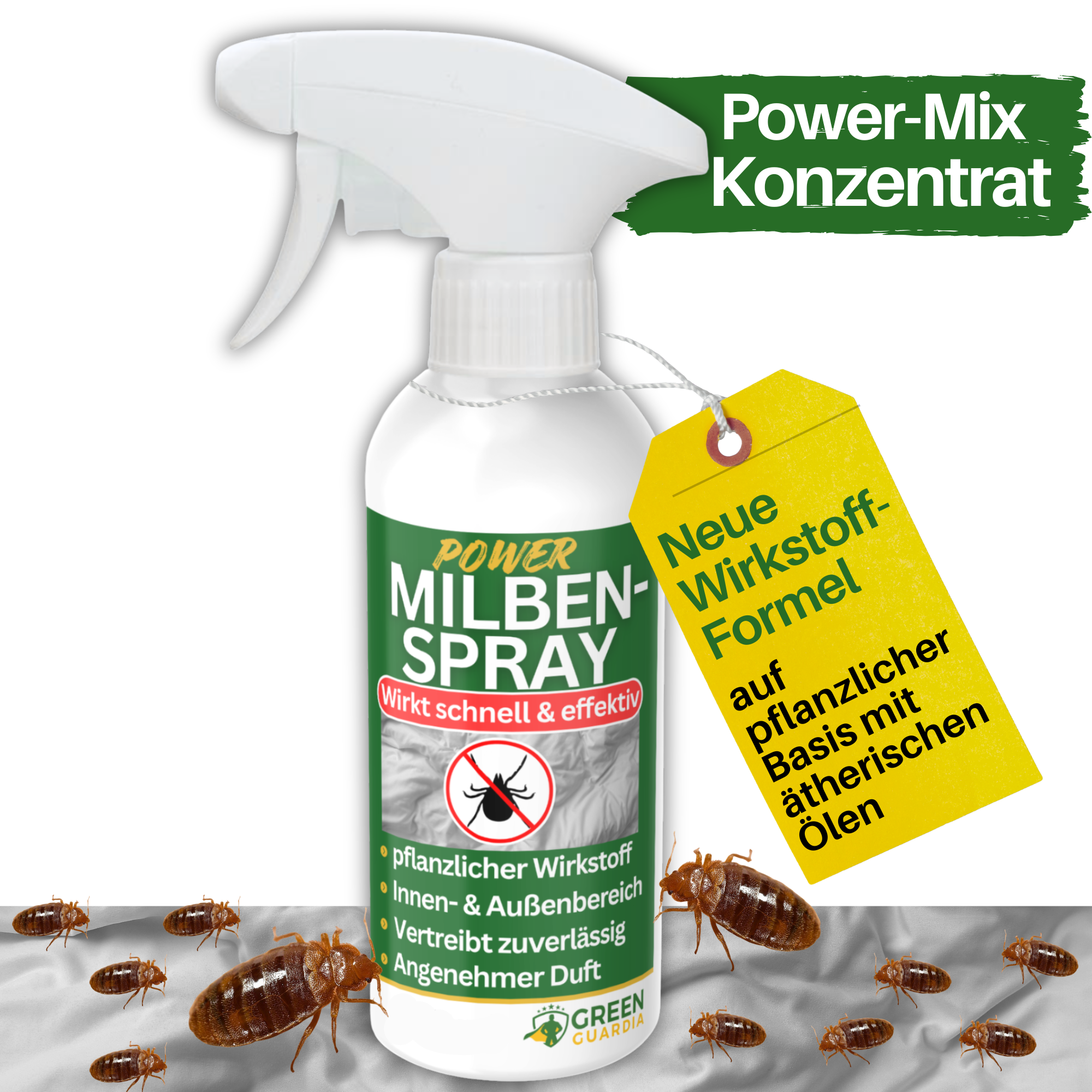 Kvalsteravvisande spray med kraftfull koncentrat