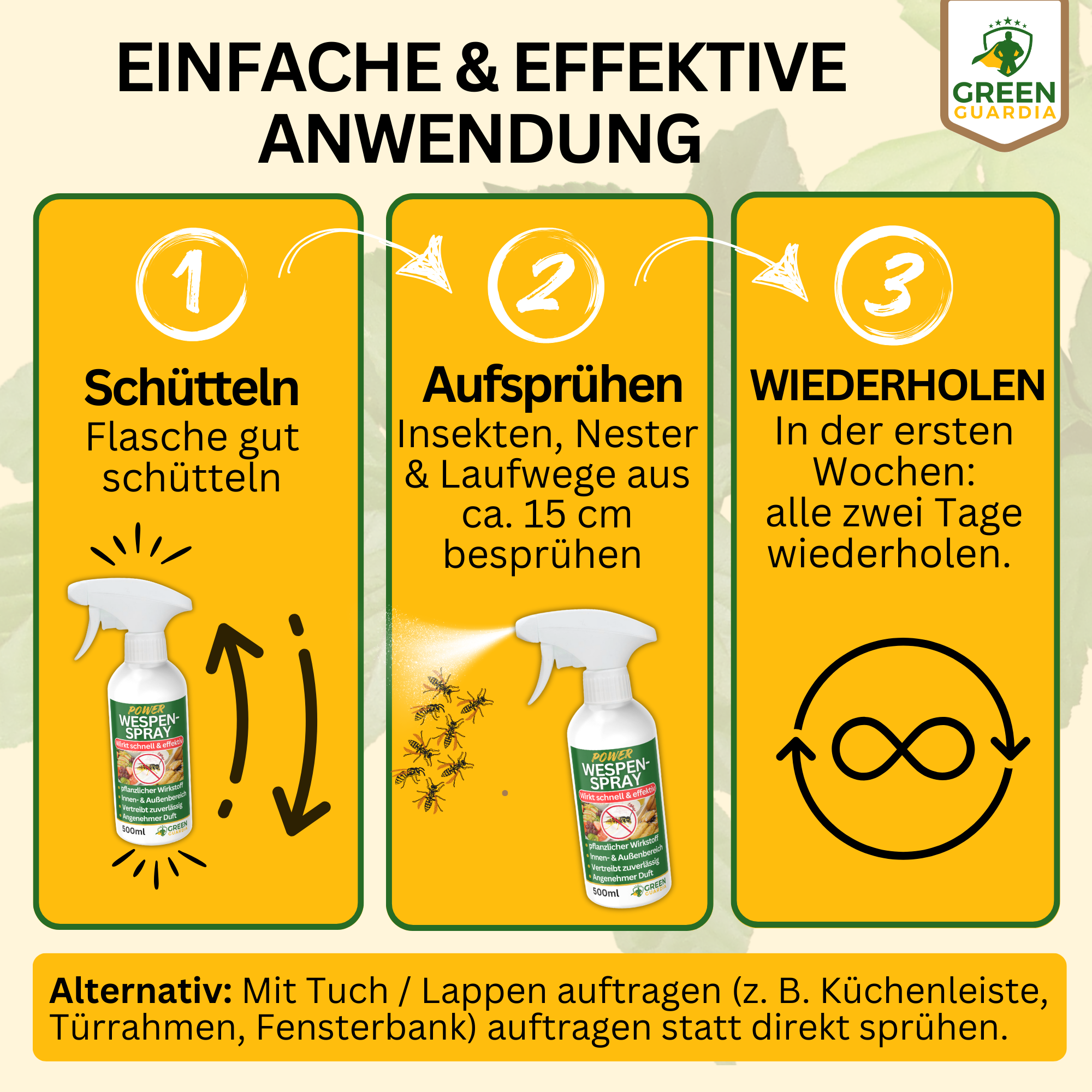 Getingavvisande spray med kraftfull koncentrat