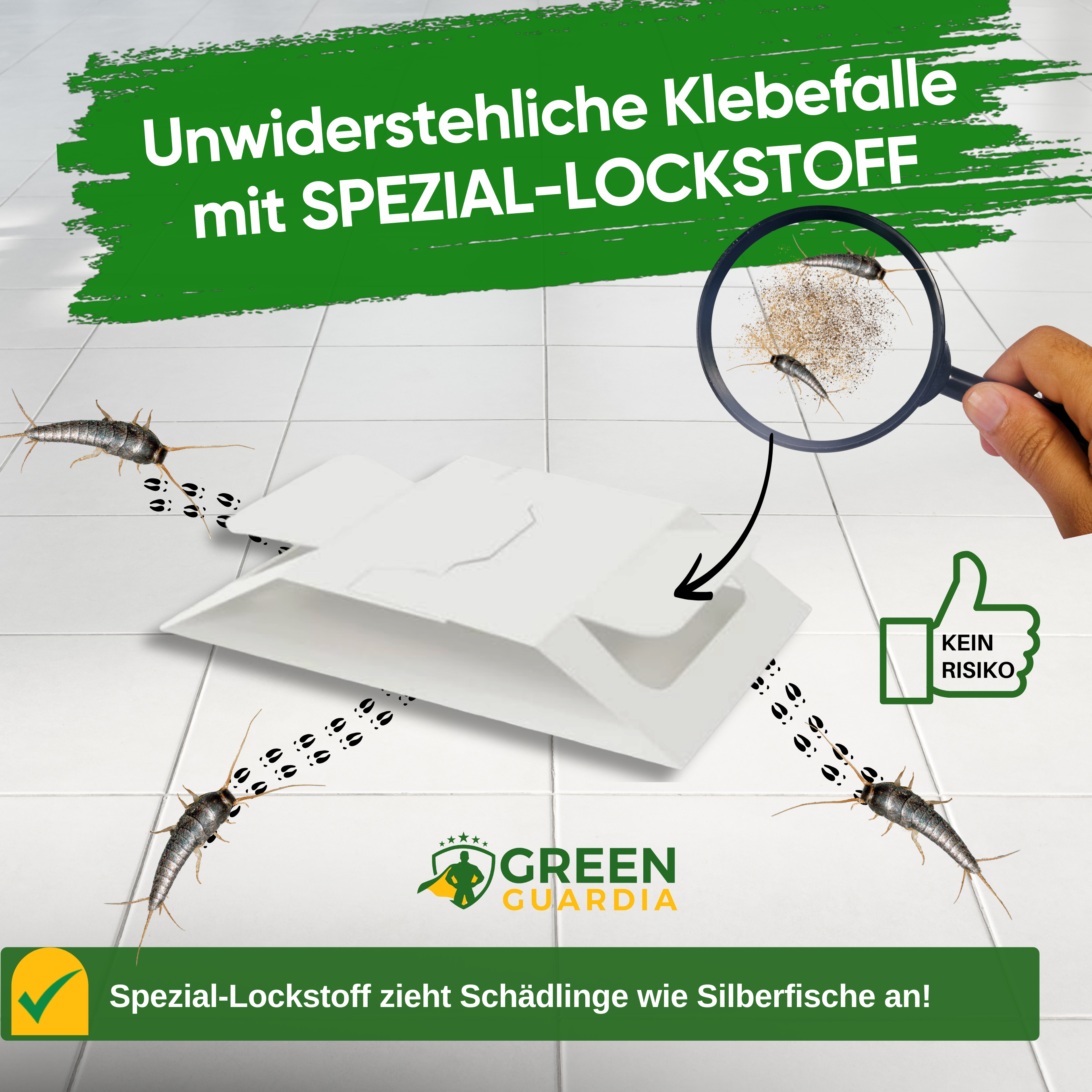Silverfiskfälla med speciellt lockmedel