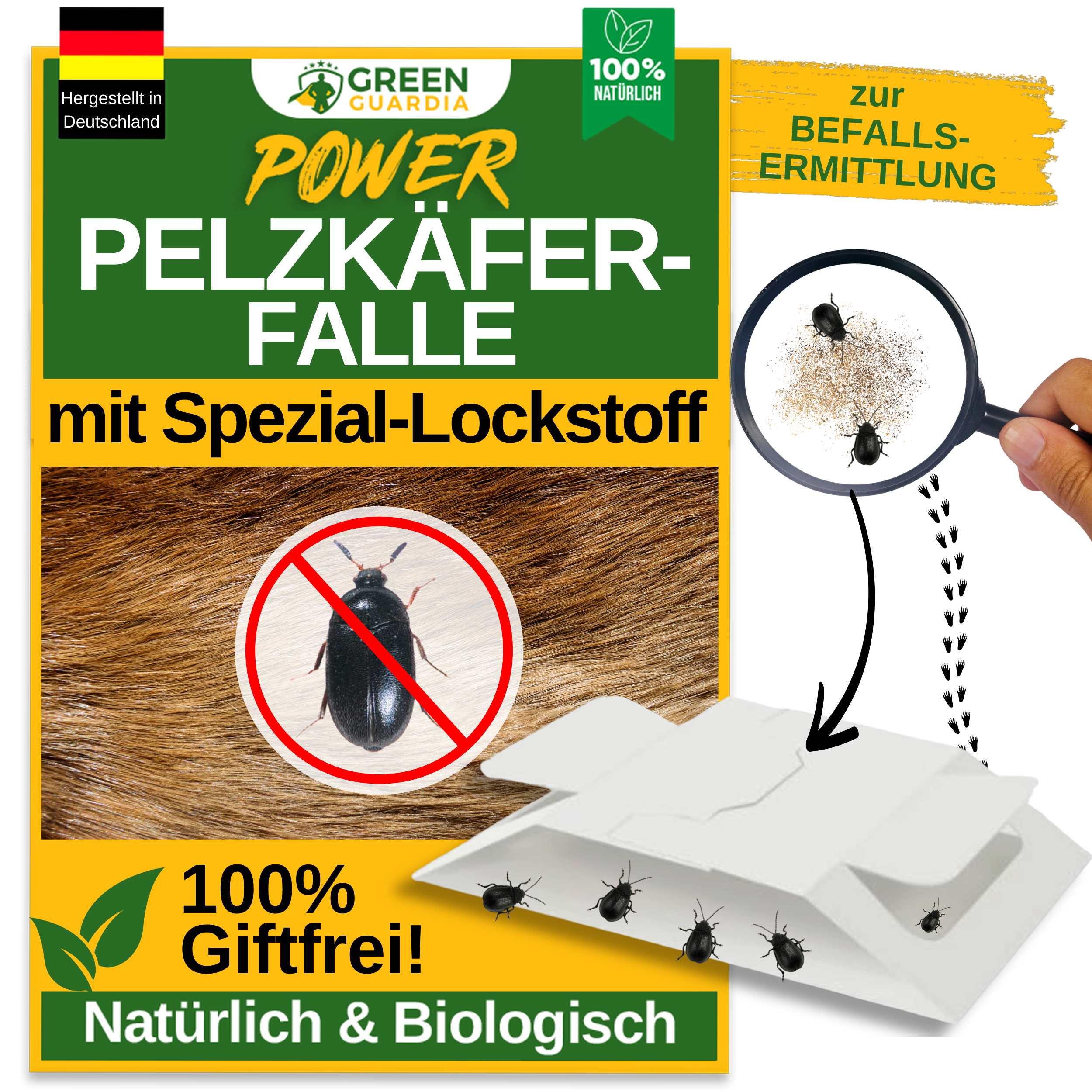 Pälsbaggefälla med speciellt lockmedel