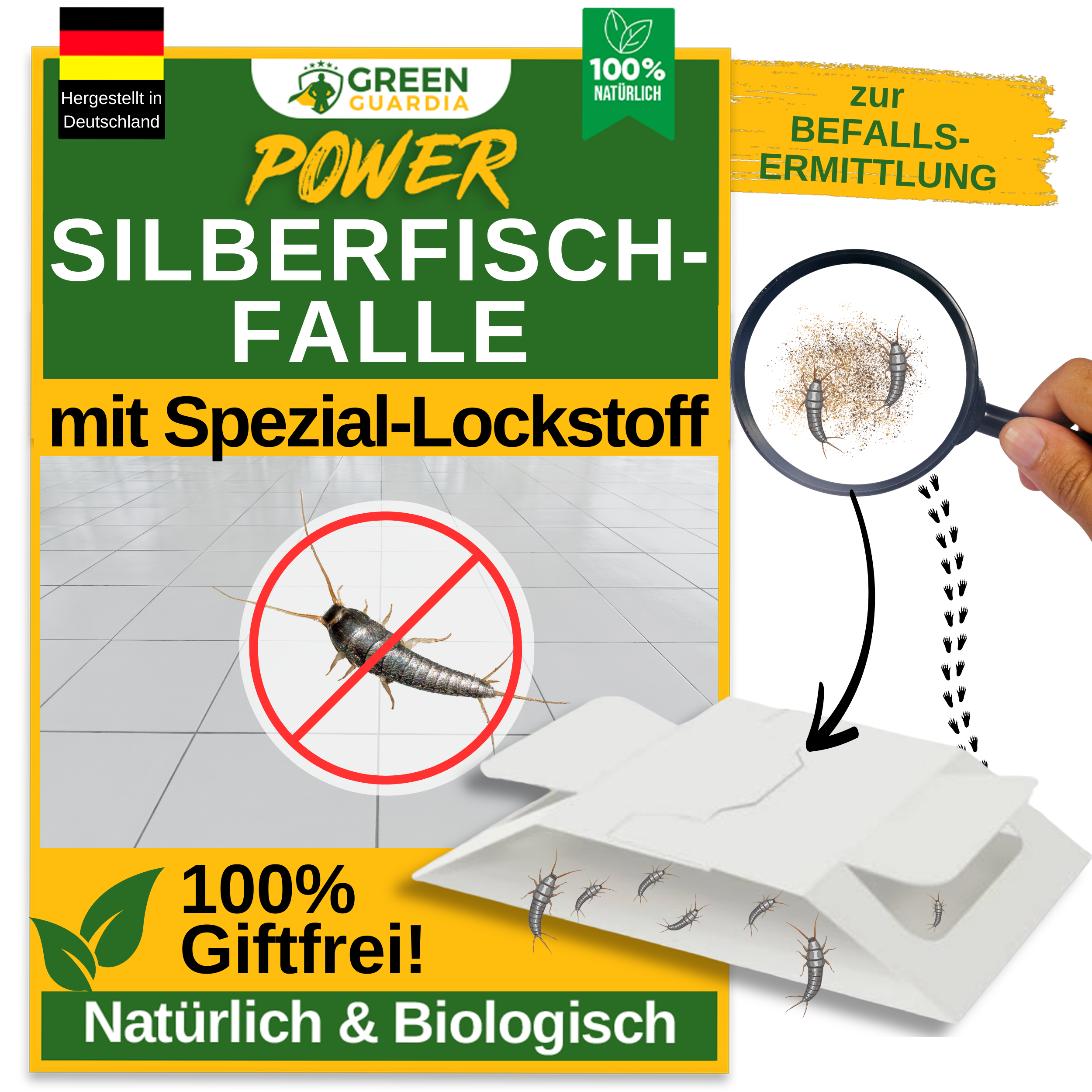 Silverfiskfälla med speciellt lockmedel