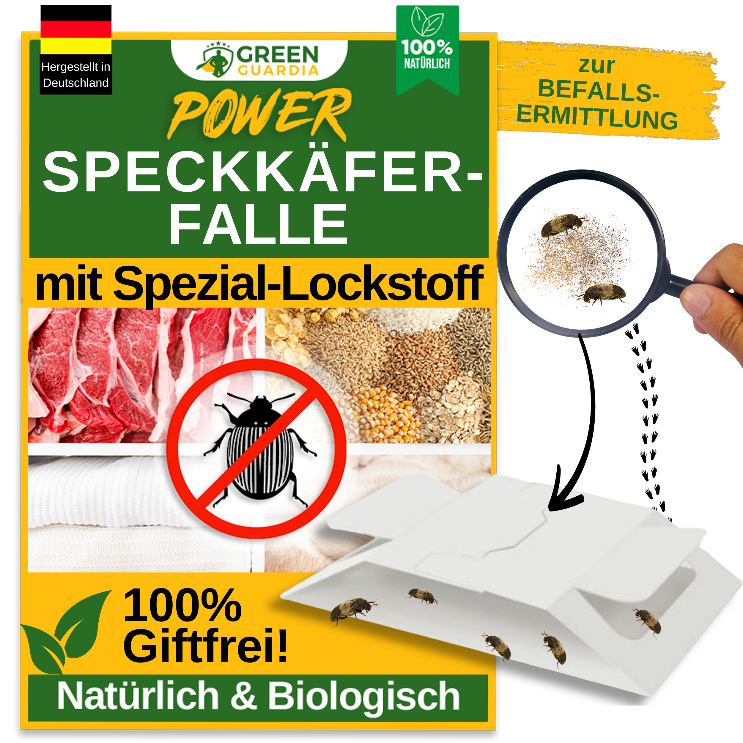 Skalbaggefälla för skafferi med speciellt lockmedel
