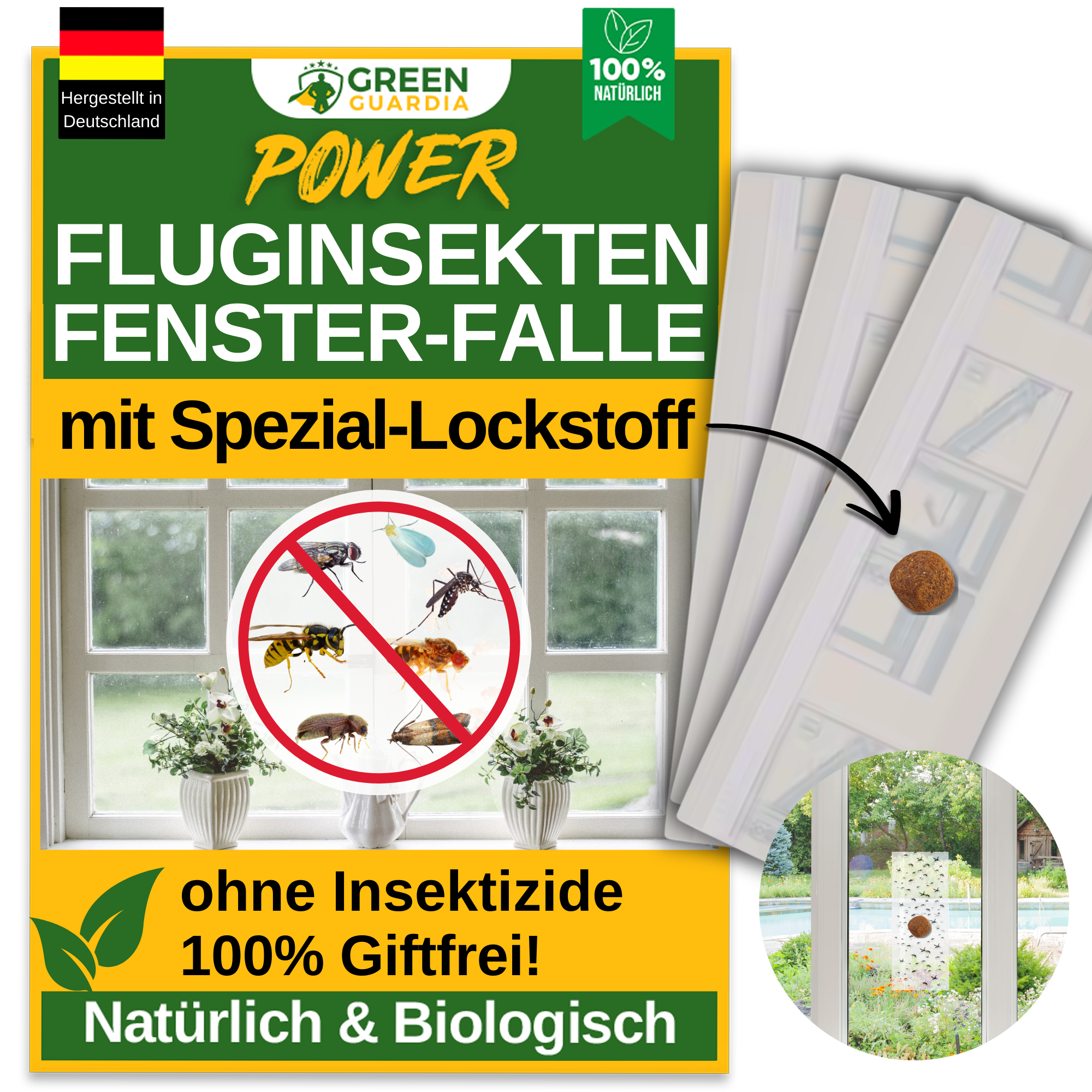 Flygande insektsfönsterfälla med speciellt lockmedel