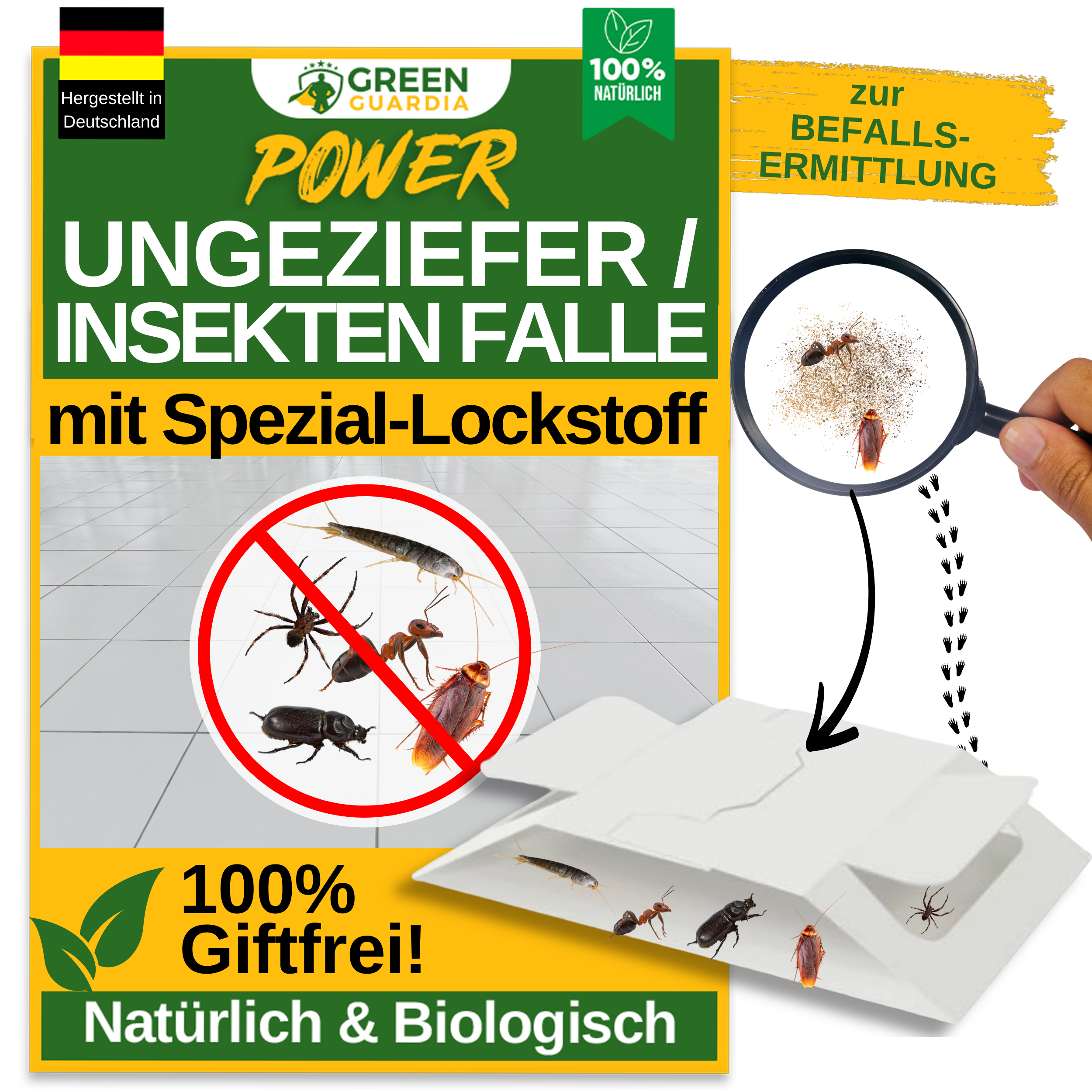 Skadedjurs-/insektsfälla med speciellt lockmedel