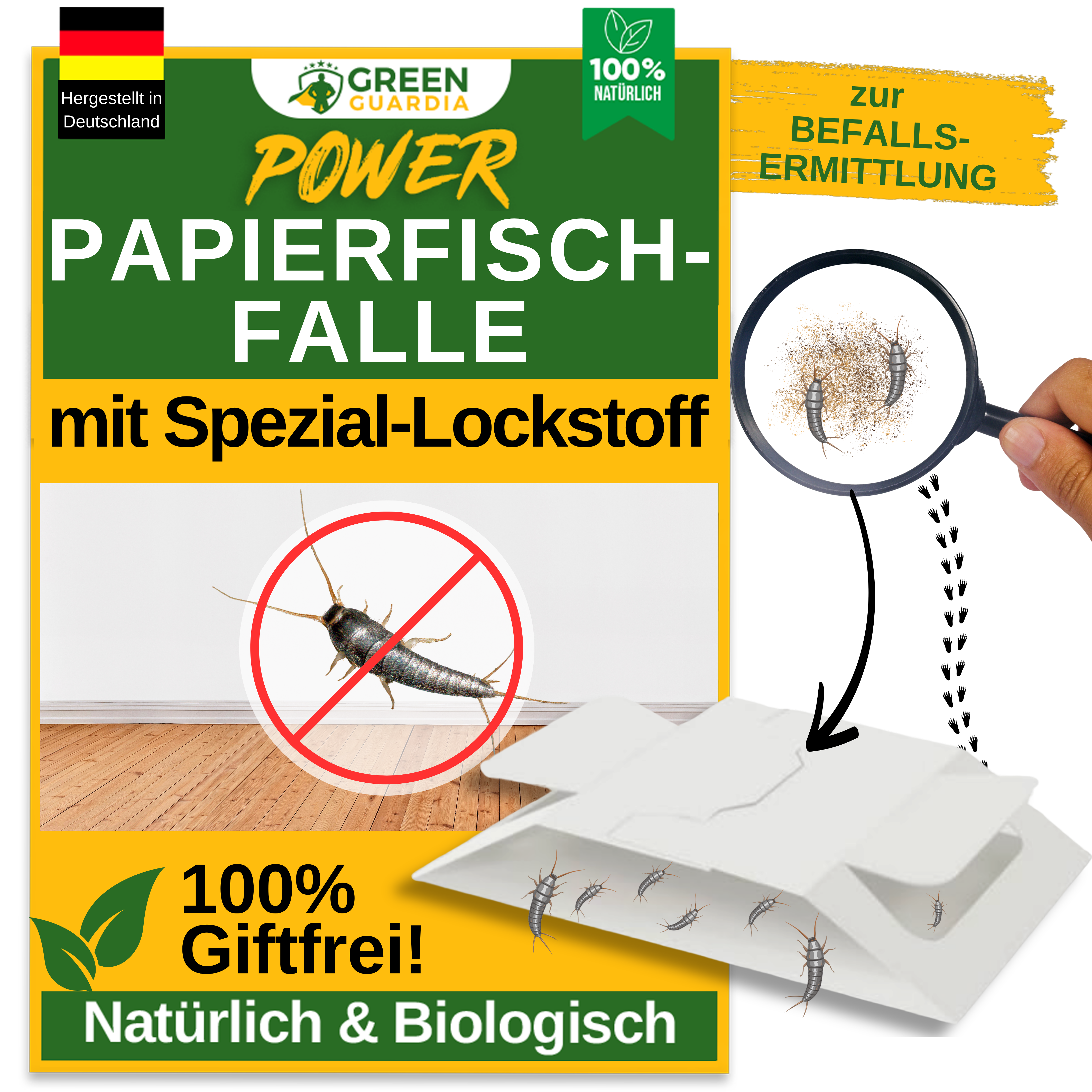 Pappersfiskfälla med speciellt lockmedel