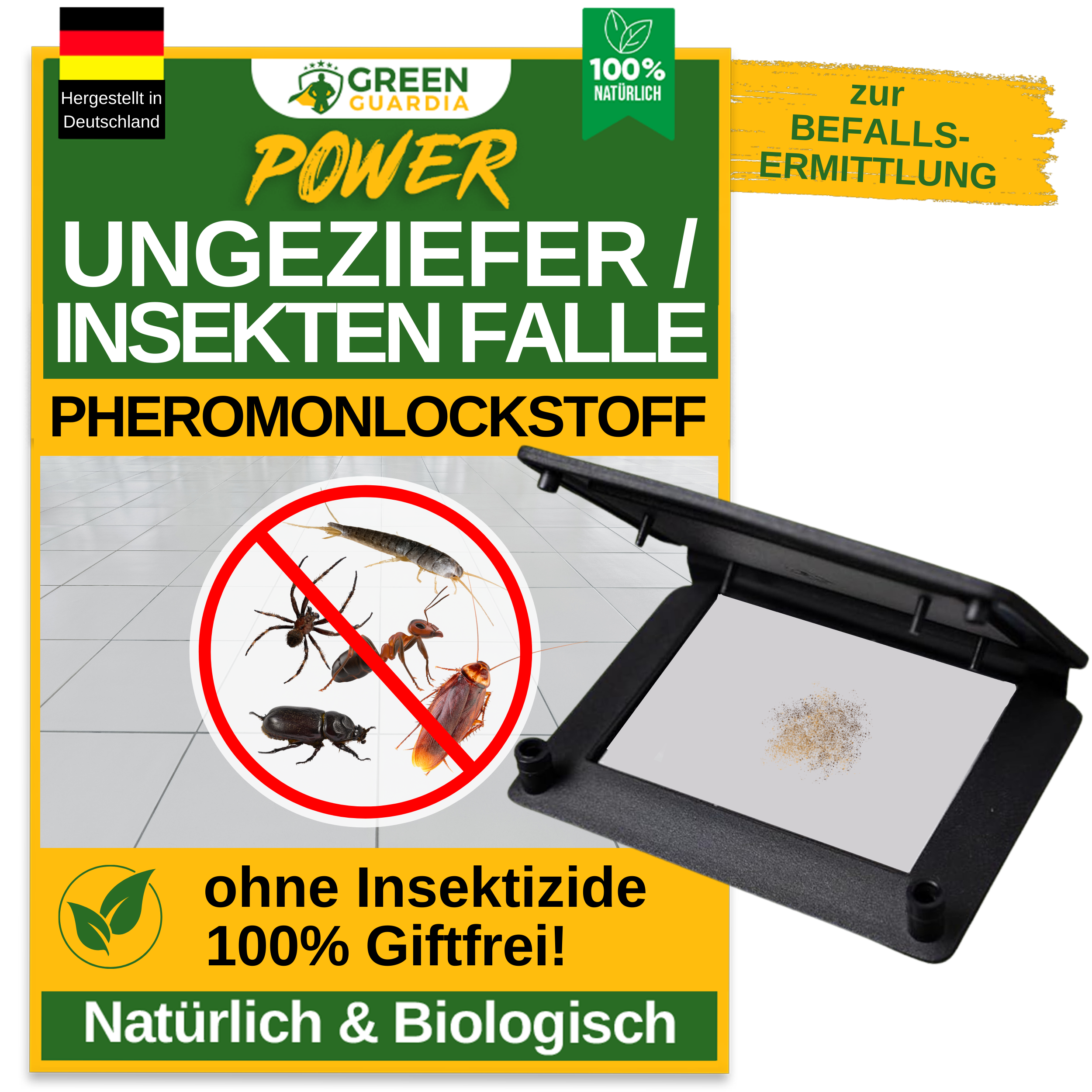 Skadedjurs-/insektsfälla med feromonlockmedel